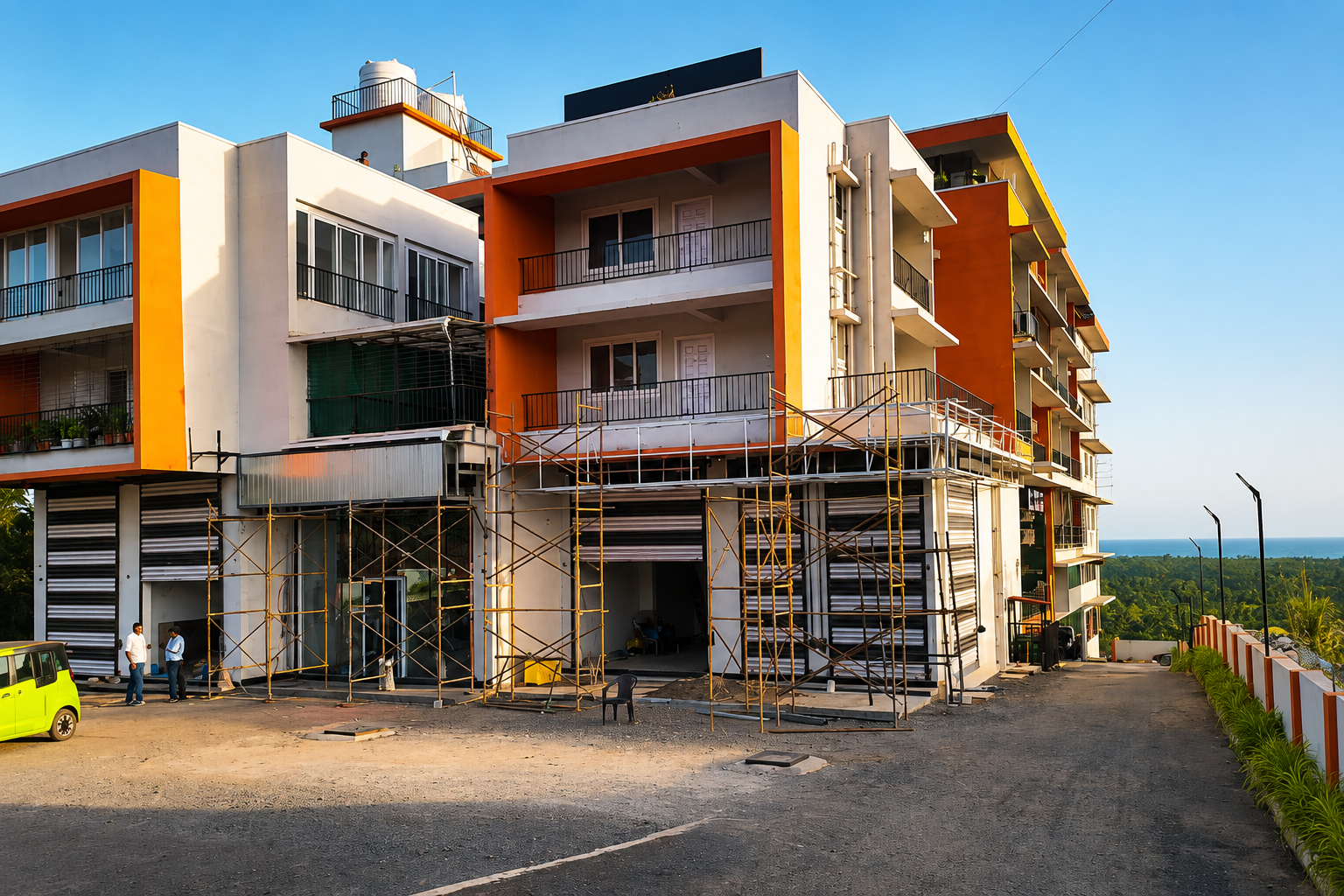 Modern house under construction in Goa for NRI clients with turnkey construction services